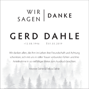 Anzeige von Gerd Dahle von MGO
