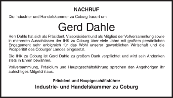 Anzeige von Gerd Dahle von MGO