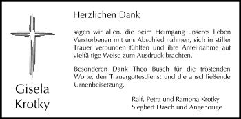 Anzeige von Gisela Krotky von MGO
