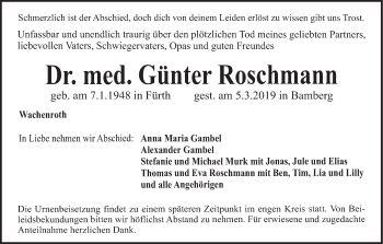 Anzeige von Günter Roschmann von MGO