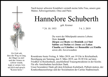 Anzeige von Hannelore Schuberth von MGO