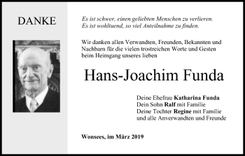 Anzeige von Hans-Joachim Funda von MGO