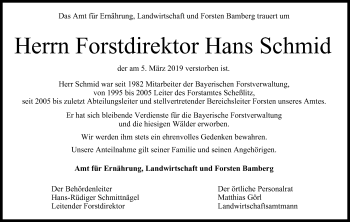 Anzeige von Hans Schmid von MGO