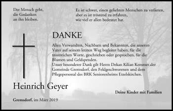 Anzeige von Heinrich Geyer von MGO