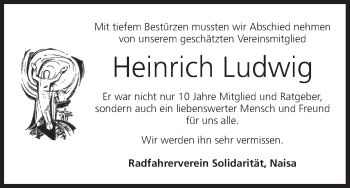 Anzeige von Heinrich Ludwig von MGO