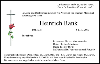 Anzeige von Heinrich Rank von MGO