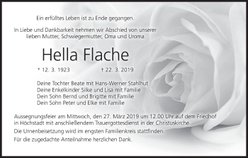 Anzeige von Hella Flache von MGO