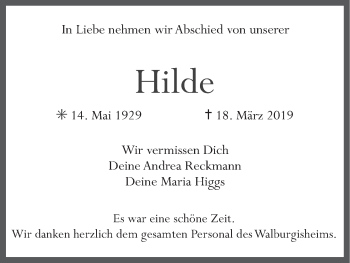 Anzeige von Hilde  von MGO