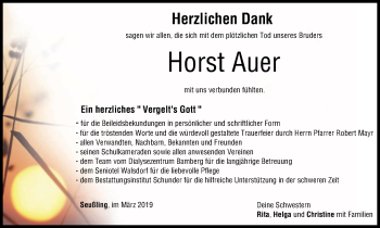 Anzeige von Horst Auer von MGO