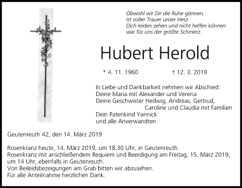 Anzeige von Hubert Herold von MGO