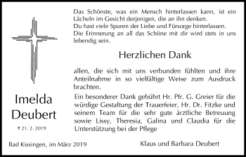 Anzeige von Imelda Deubert von MGO