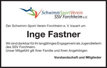 Anzeige von Inge Fastner von MGO