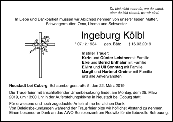 Anzeige von Ingeburg Kölbl von MGO