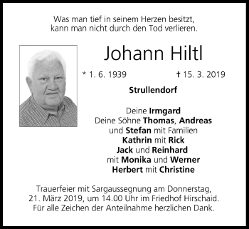 Anzeige von Johann Hiltl von MGO