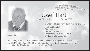 Anzeige von Josef Hartl von MGO