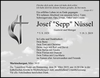Anzeige von Josef Nüssel von MGO