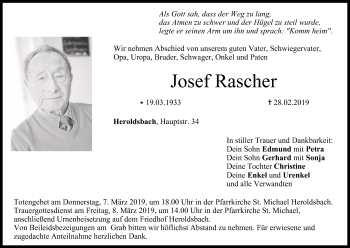 Anzeige von Josef Rascher von MGO