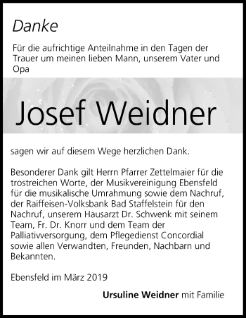 Anzeige von Josef Weidner von MGO