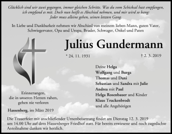 Anzeige von Julius Gundermann von MGO