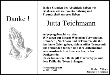 Anzeige von Jutta Teichmann von MGO