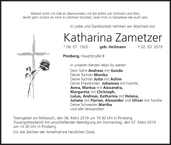 Anzeige von Katharina Zametzer von MGO