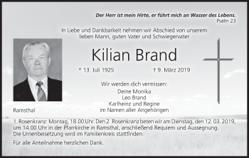 Anzeige von Kilian Brand von MGO