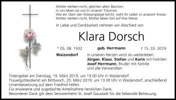 Anzeige von Klara Dorsch von MGO