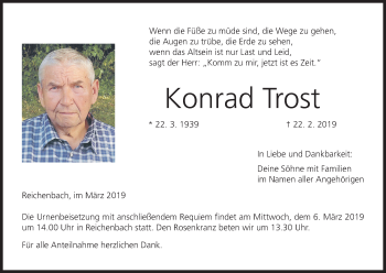 Anzeige von Konrad Trost von MGO