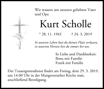 Anzeige von Kurt Scholle von MGO