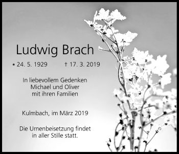 Anzeige von Ludwig Brach von MGO
