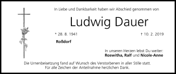 Anzeige von Ludwig Dauer von MGO