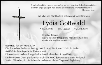 Anzeige von Lydia Gottwald von MGO