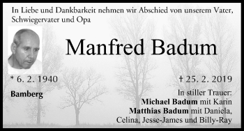 Anzeige von Manfred Badum von MGO