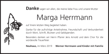 Anzeige von Marga Herrmann von MGO