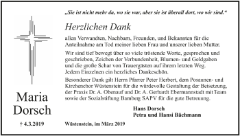 Anzeige von Maria Dorsch von MGO