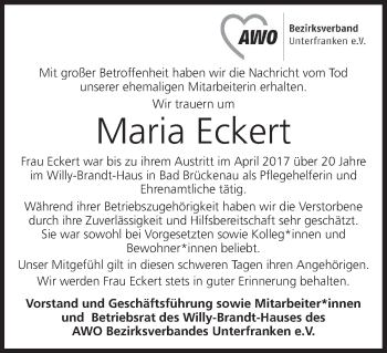 Anzeige von Maria Eckert von MGO