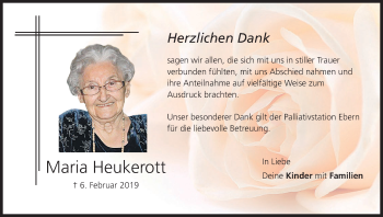 Anzeige von Maria Heukerott von MGO