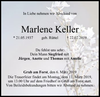 Anzeige von Marlene Keller von MGO
