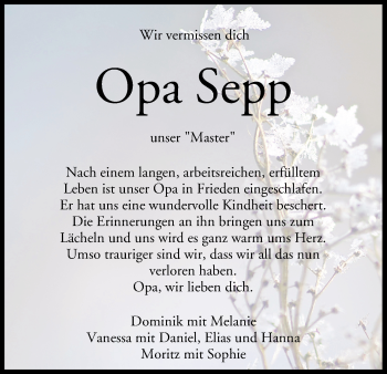 Anzeige von Opa Sepp  von MGO