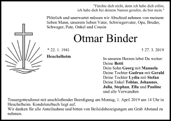 Anzeige von Otmar Binder von MGO