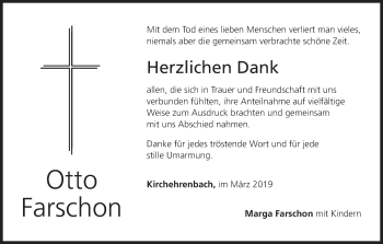Anzeige von Otto Farschon von MGO