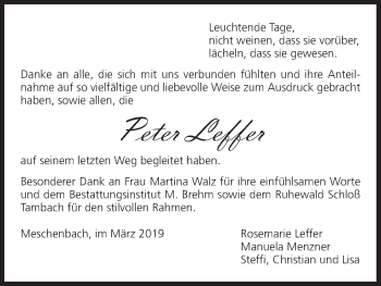 Anzeige von Peter Leffer von MGO