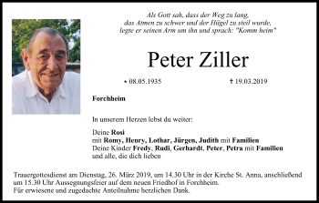 Anzeige von Peter Ziller von MGO