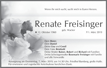 Anzeige von Renate Freisinger von MGO