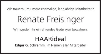 Anzeige von Renate Freisinger von MGO