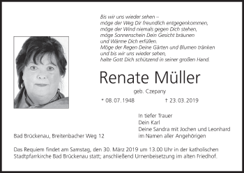 Anzeige von Renate Müller von MGO