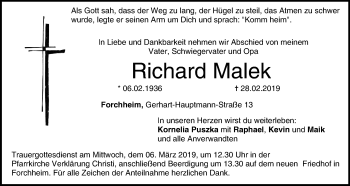 Anzeige von Richard Malek von MGO