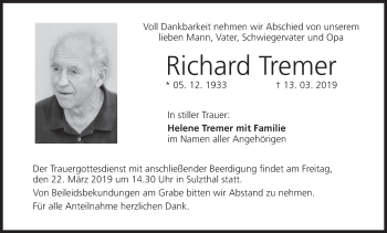 Anzeige von Richard Tremer von MGO