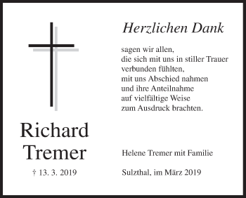 Anzeige von Richard Tremer von MGO