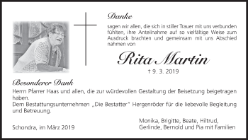 Anzeige von Rita Martin von MGO